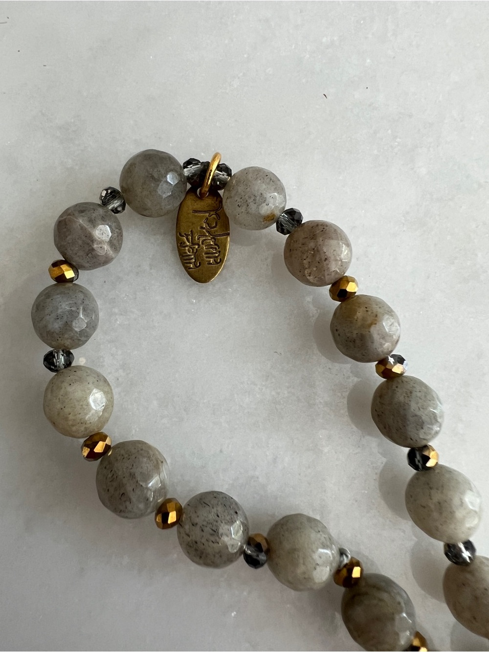 RARE ANTHROPOLOGIE BHLDN GRATZIA Pink & Gray Beaded Druzy Statement Necklace - Picture 5 of 8